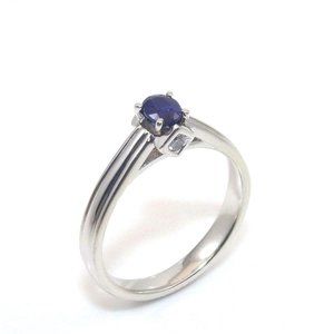 14K Gold Natural Sapphire Diamond Ring 7.25